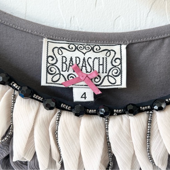 Baraschi Tulle Layered Dress Black, Gray, Blush, Size 4, Excellent Condition - Picture 3 of 11